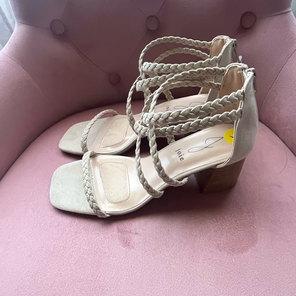 Joie Women's  Felina Taupe Open Toe Sandals with 2.5 in. Block Heels - Picture 3 of 6